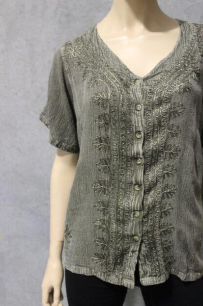 Nineties Crepe Button Top (Longer Hip Length) BACK IN