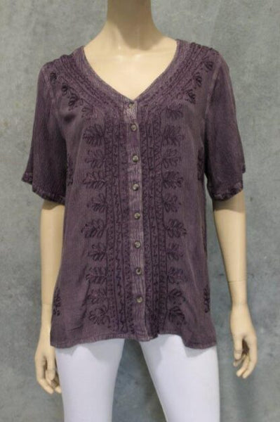 Nineties Crepe Button Top (Longer Hip Length) BACK IN