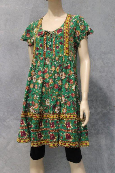 Gypselle Floral Crepe Babydoll Dress w Buttons