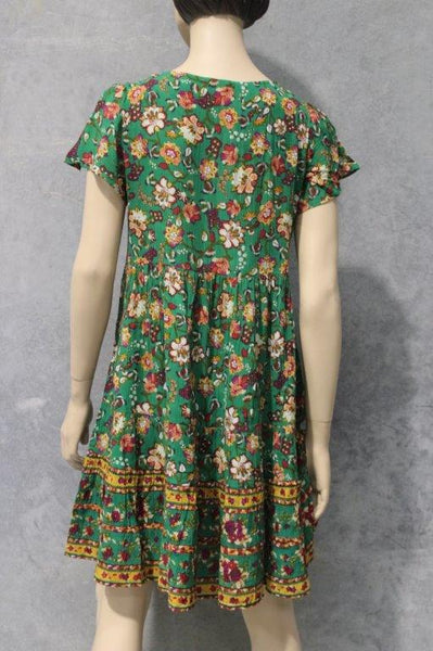 Gypselle Floral Crepe Babydoll Dress w Buttons