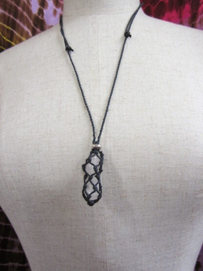 Cotton String Gem Cage Necklace Adjustable