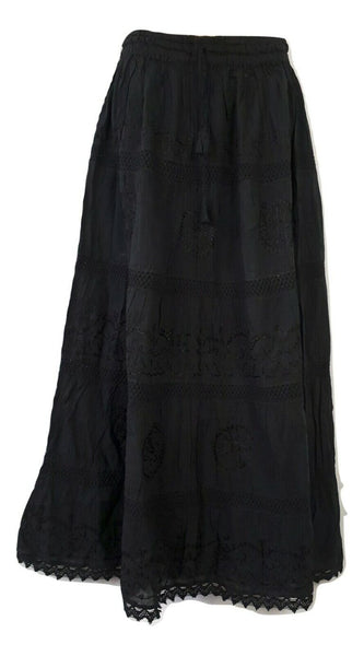 Cotton Voile Embroidered Skirt