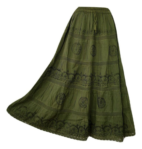 Cotton Voile Embroidered Skirt