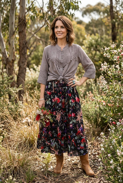 Heritage Cambric Cotton Tier Skirt