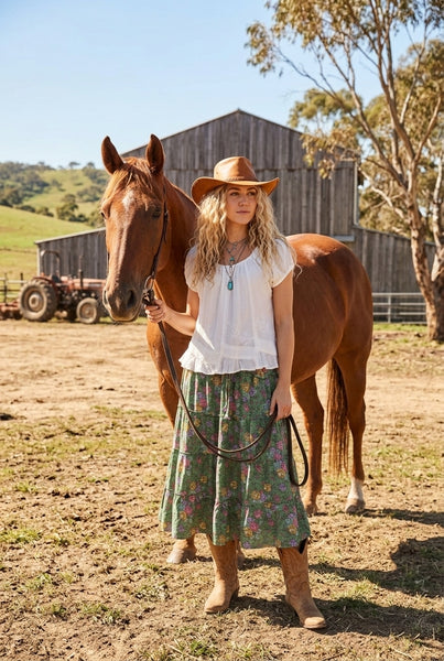 Heritage Cambric Cotton Tier Skirt