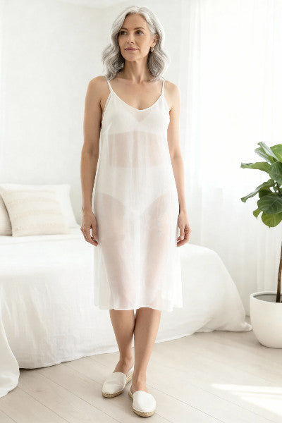 Voile Bias Cotton Basic Slip (Knee Length)