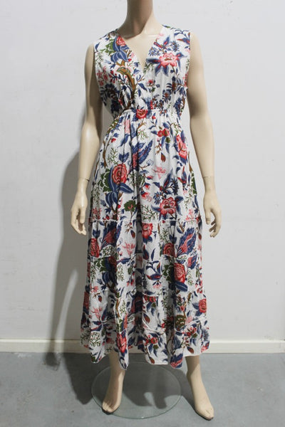Heritage Cambric Cotton Maxi SLEEVELESS Dress