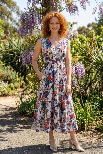 Heritage Cambric Cotton Maxi SLEEVELESS Dress