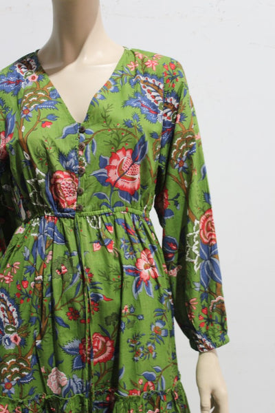 Heritage Cambric Cotton Maxi SLEEVE Dress