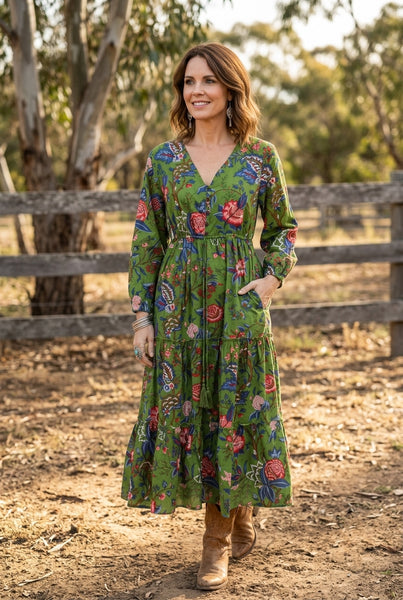Heritage Cambric Cotton Maxi SLEEVE Dress