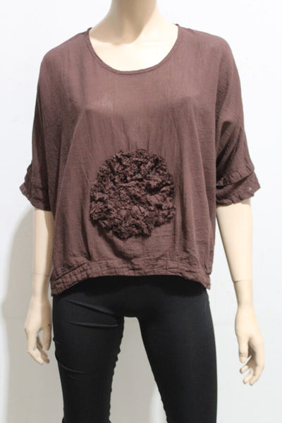 Cotton Flower Poncho Top #1 Small Flower