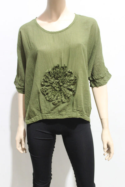Cotton Flower Poncho Top #1 Small Flower