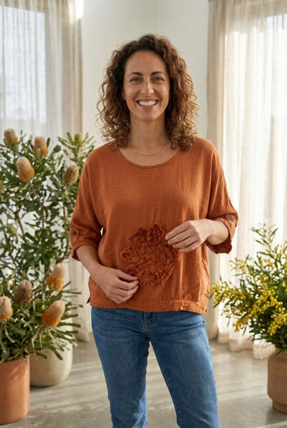 Cotton Flower Poncho Top #1 Small Flower