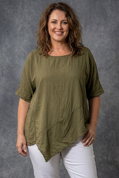 Cotton Diagonal Panel Top