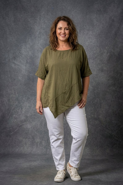 Cotton Diagonal Panel Top