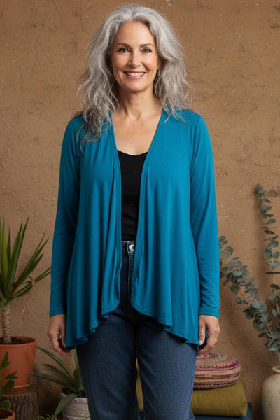 Jersey A-Line Gored Jacket/Cardigan