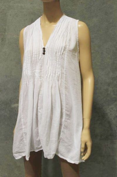 54016016 S-Hills 6016 Sleeveless Cotton Pintucked Blouse KNA