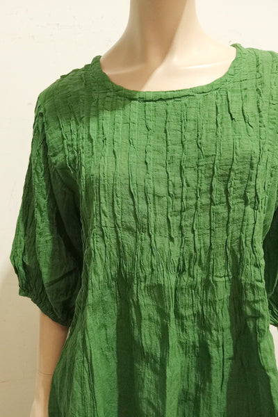 Puff Sleeve Cotton Pintucked Blouse