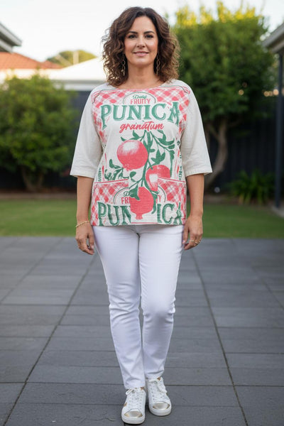 Flour Print Cotton Blouse w Pockets