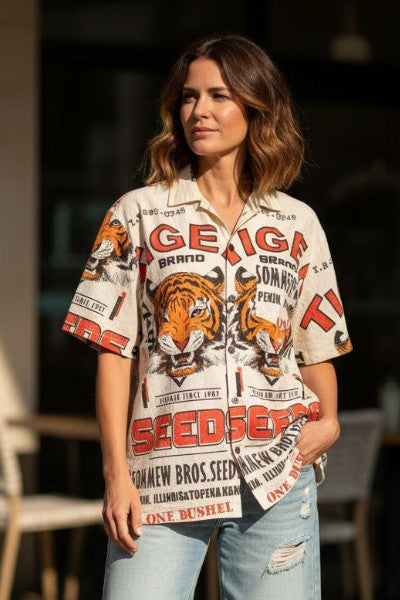 Flour Print Cotton Unisex Shirt