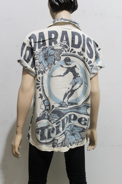 Flour Print Cotton Unisex Shirt