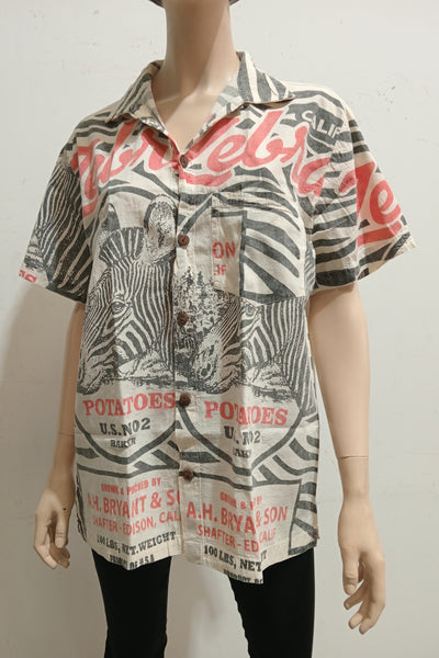 Flour Print Cotton Unisex Shirt