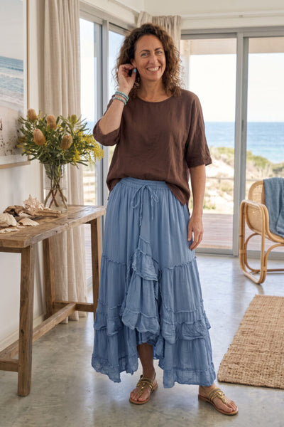 Cotton Diagonal Panel Top