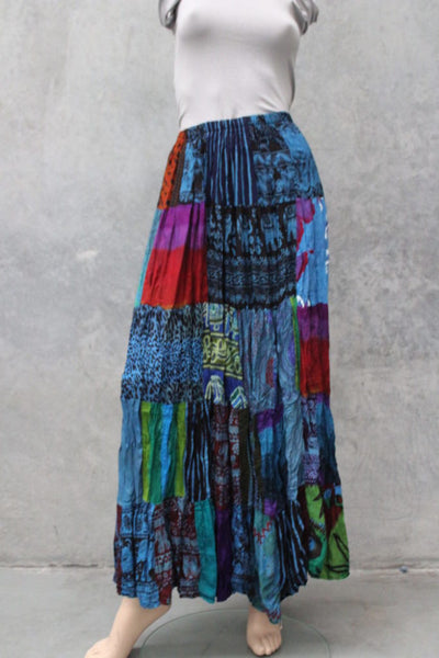 Overdyed Patch Rayon Skirt ASSORTED