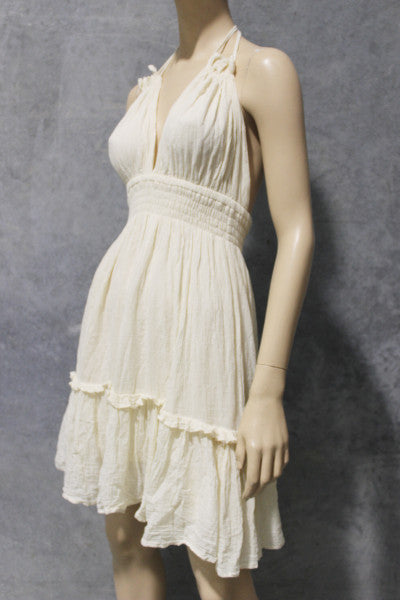 Calico Halter Midi Dress w Bias Ruffles (Copy)