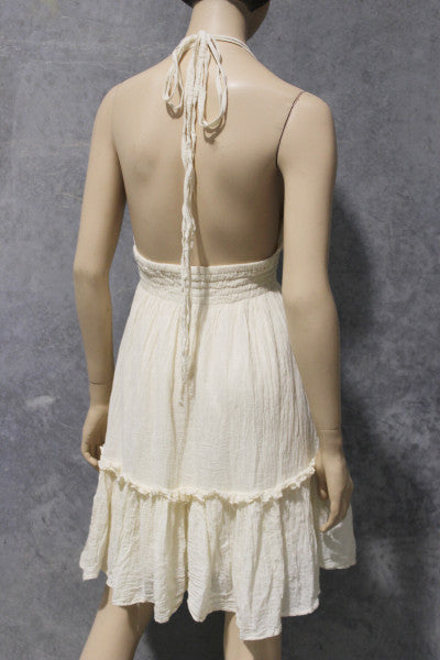 Calico Halter Midi Dress w Bias Ruffles (Copy)