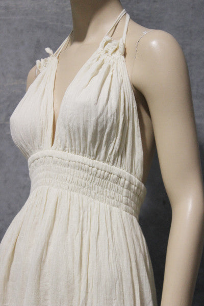 Calico Halter Midi Dress w Bias Ruffles (Copy)