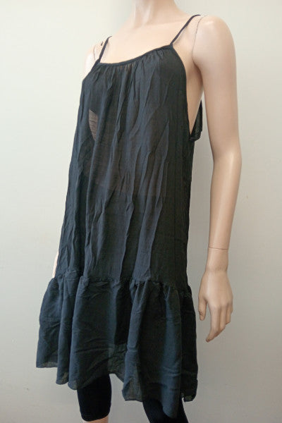 Shantung Slip Dress W Hem Tier