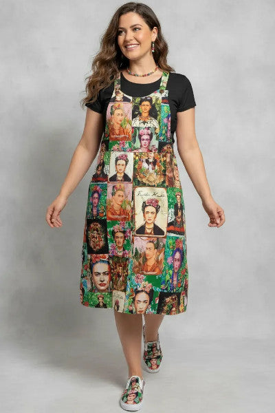 FRIDA Midi Pinny Cotton Overalls Dress