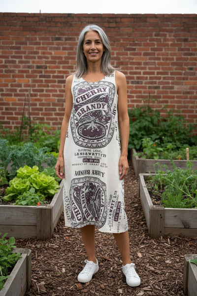 Flour Print Cotton Sleeveless Dress (4 Prints)