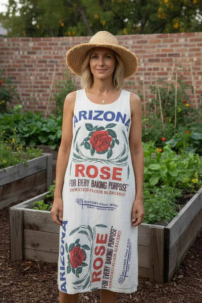 Flour Print Cotton Sleeveless Dress (4 Prints)