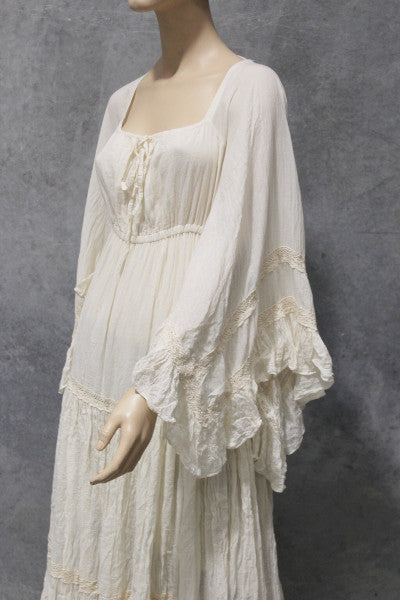 Angel Sleeve Calico Maxi Dress