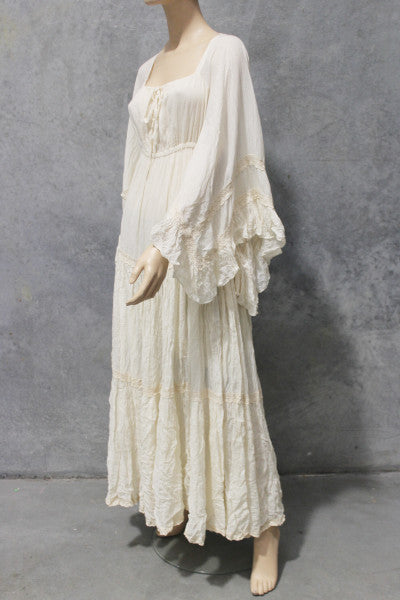 Angel Sleeve Calico Maxi Dress
