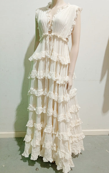 Bobby Cascade Circle Skirt Ruffle Maxi
