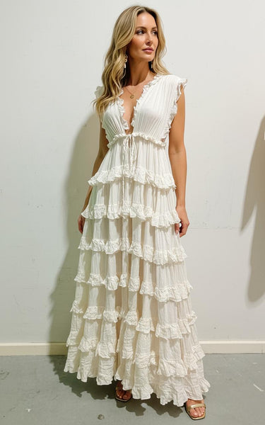 Bobby Cascade Circle Skirt Ruffle Maxi