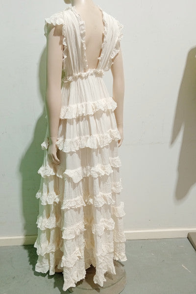 Bobby Cascade Circle Skirt Ruffle Maxi