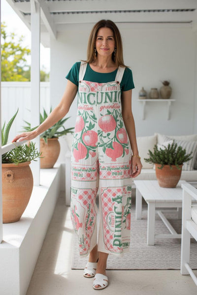 Flour Print Long Dungarees Jumspuit