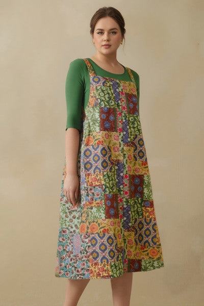 Print Overalls Dress BLOCKPRINT