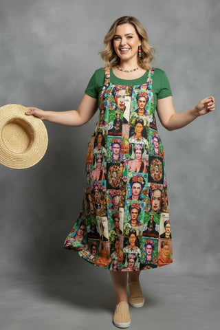 Print Overalls Dress FRIDA