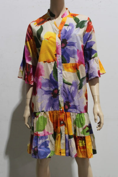 Portofino Cotton Voile Tier Shirtdress