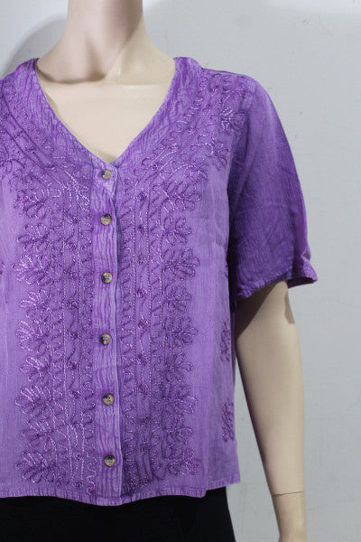 Nineties Crepe Button Top (Short/Waist Length) BACK IN!