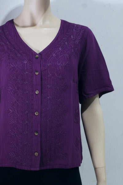 Nineties Crepe Button Top (Short/Waist Length) BACK IN LOTS OF COLOURS