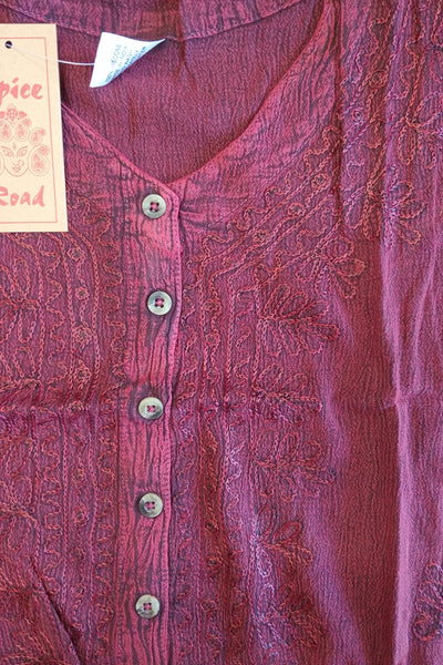 Nineties Crepe Button Top (Short/Waist Length) BACK IN LOTS OF COLOURS