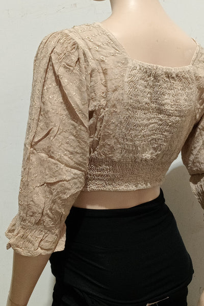 Midriff Embbroidered Peasant Blouse 4034 Style