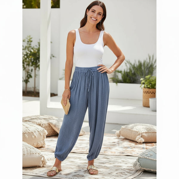 Rayon Crepe Harem Jogger Pants