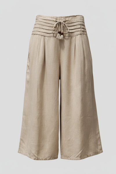 Pleated Band Wide Leg Pants